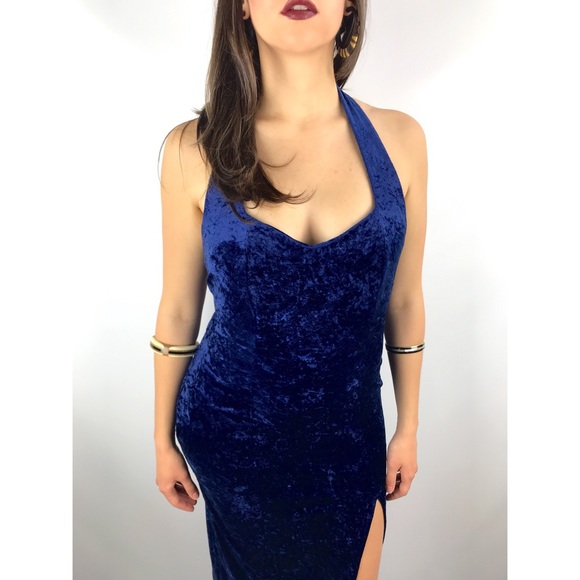 ❌SOLD❌ 1980s blue velvet dress ALL THAT JAZZ - Picture 8 of 8